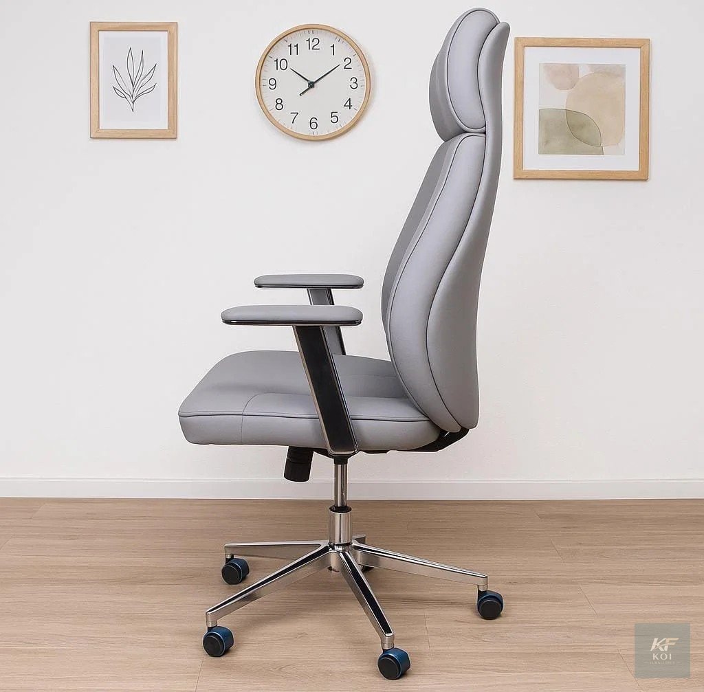 CEO Grey Executive Leather Office Chair, grey executive leather office chair, CEO office chair, executive leather office chair, grey leather office chair, high-back executive chair, luxury executive o