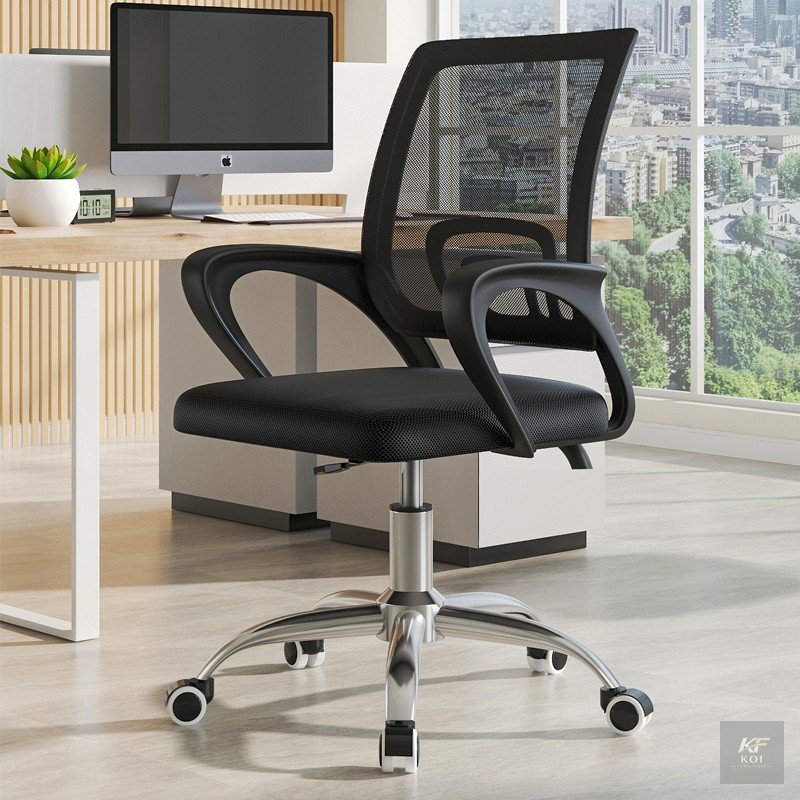 Mesh Chair-Swivel, swivel mesh office chair, mesh swivel office chair, ergonomic swivel chair, ergonomic mesh office chair, breathable mesh chair, black mesh office chair, adjustable swivel office cha