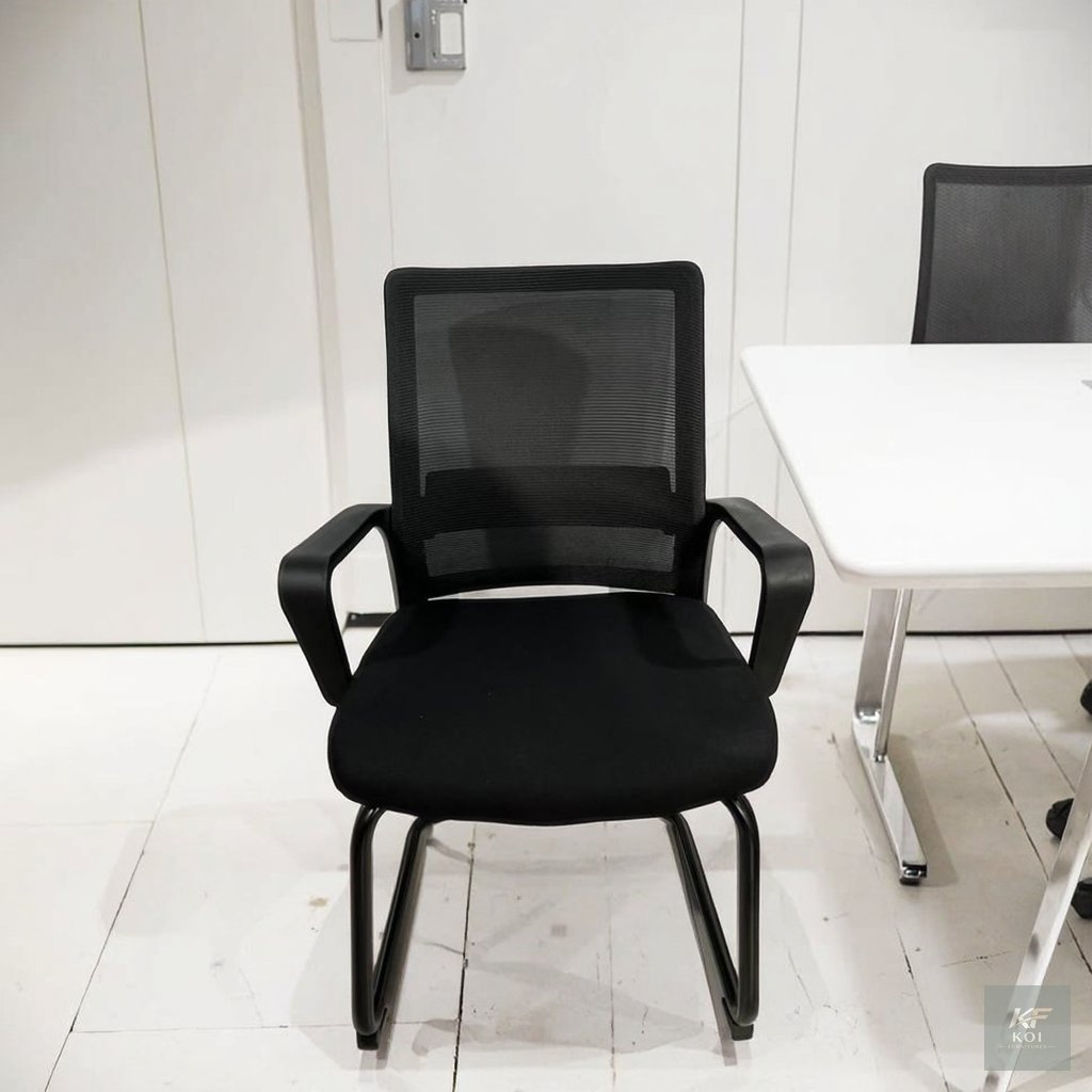 black mesh-back visitor office chair, black mesh visitor chair, mesh-back office visitor chair, black visitor office chair, ergonomic mesh visitor chair, ergonomic office guest chair, office guest cha
