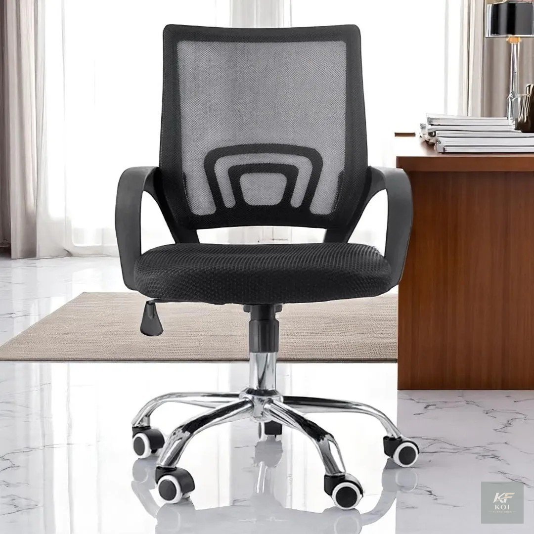 black mid-back mesh office swivel chair, black mesh office swivel chair, mid-back mesh office chair, ergonomic mid-back office chair, black ergonomic office chair, mesh swivel chair, ergonomic swivel