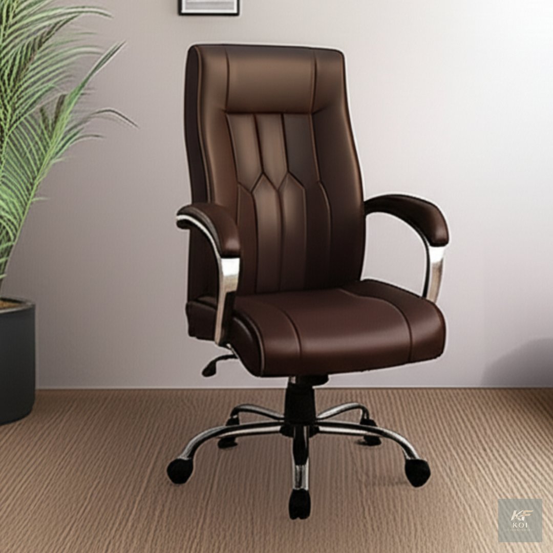 brown executive office chair, brown executive chair, brown leather executive office chair, brown office chair, luxury executive office chair, premium executive chair, high-back executive office chair,