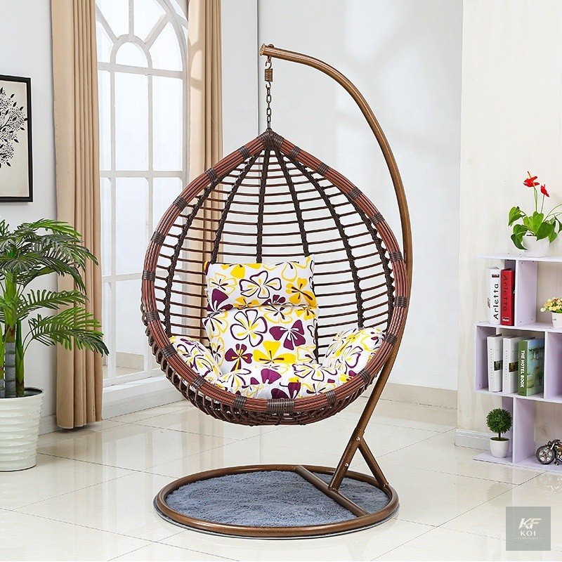 brown wicker hanging egg swing chair, brown hanging egg chair, wicker hanging chair, wicker egg chair, brown rattan egg chair, hanging swing chair, rattan hanging chair, egg swing chair, outdoor hangi