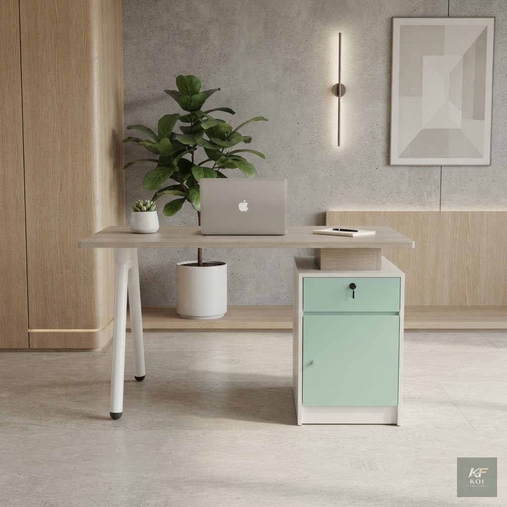 1.2 Meters Modern Home Office Teal Desk 4