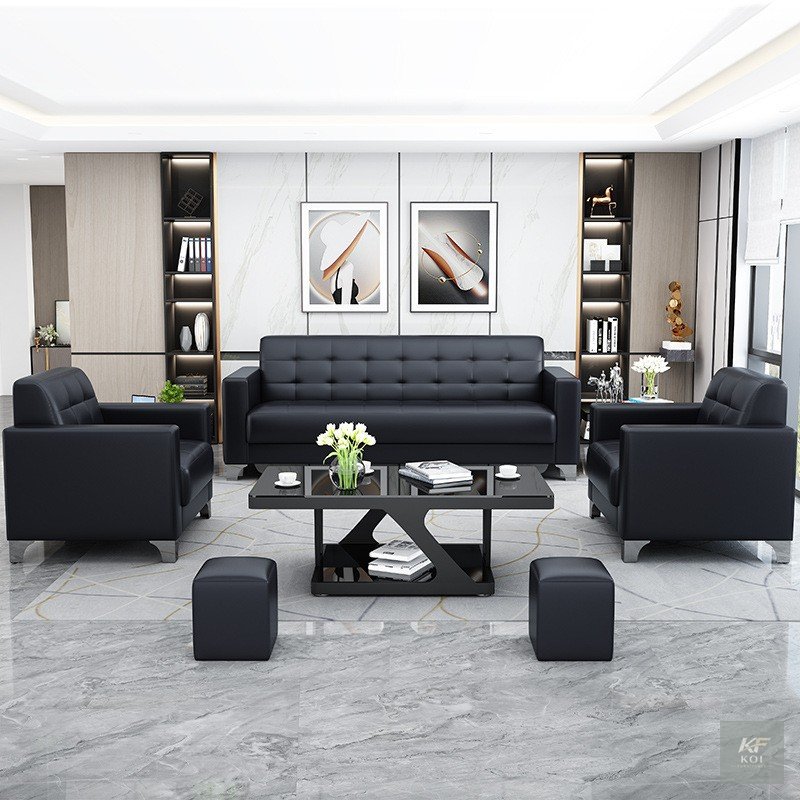 modern black faux-leather 3-seater sofa, black faux-leather sofa, black 3-seater sofa, modern 3-seater sofa, contemporary black sofa, faux leather couch, black leather-look sofa, modern living room so
