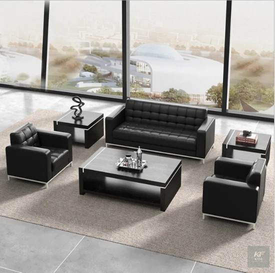 modern black faux-leather 3-seater sofa, black faux-leather sofa, black 3-seater sofa, modern 3-seater sofa, contemporary black sofa, faux leather couch, black leather-look sofa, modern living room so