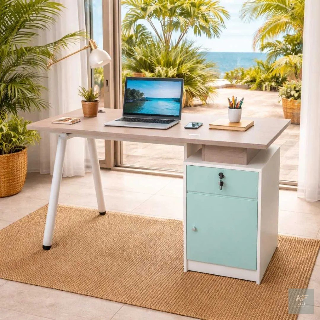1.2 Meters Modern Home Office Teal Desk 8