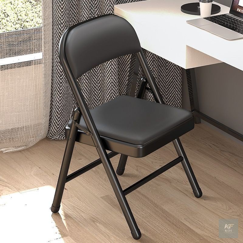 sleek black foldable chair, black foldable chair, folding chair, modern folding chair, portable folding chair, collapsible chair, space-saving folding chair, lightweight folding chair, black folding s