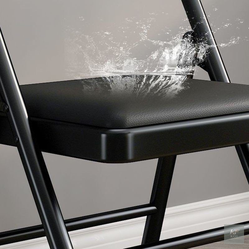 sleek black foldable chair, black foldable chair, folding chair, modern folding chair, portable folding chair, collapsible chair, space-saving folding chair, lightweight folding chair, black folding s