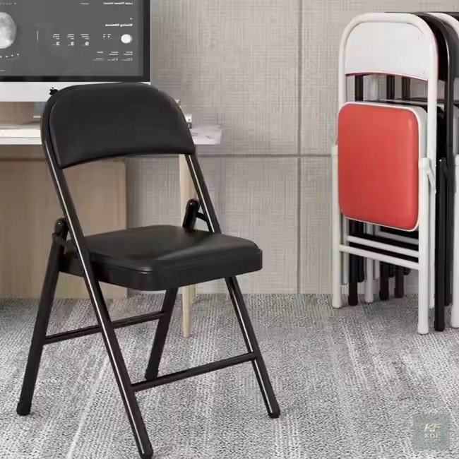 sleek black foldable chair, black foldable chair, folding chair, modern folding chair, portable folding chair, collapsible chair, space-saving folding chair, lightweight folding chair, black folding s