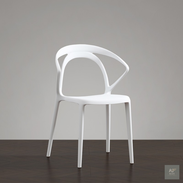 sleek black plastic armchair, black plastic armchair, modern black armchair, stylish plastic armchair, contemporary black chair, black arm chair, durable plastic chair, molded plastic armchair, modern