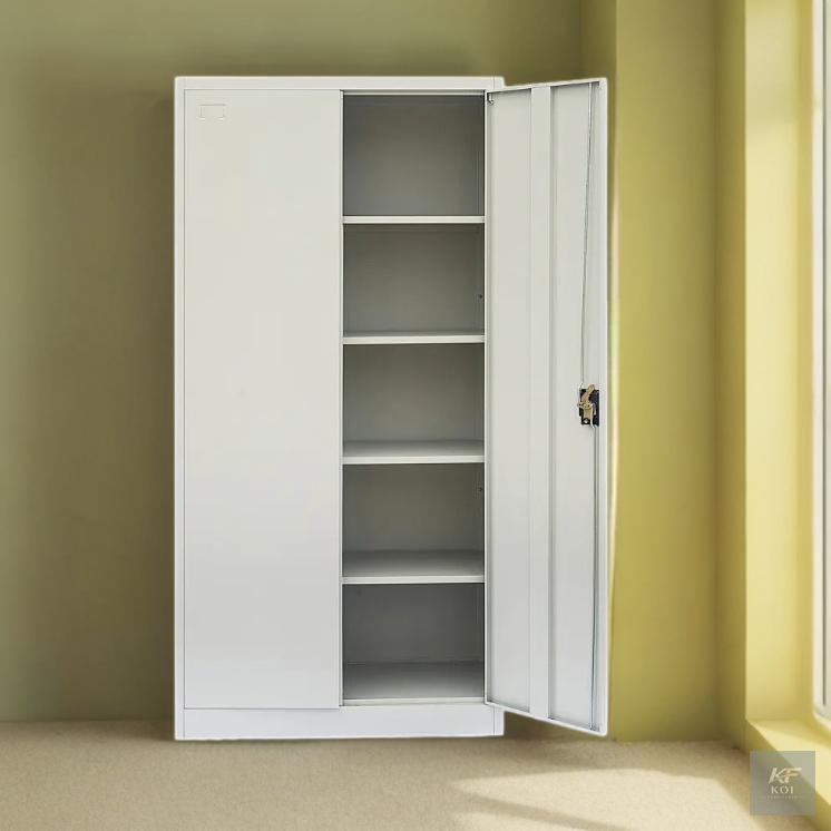white 2-door steel office storage cabinet, white 2-door steel cabinet, 2-door office storage cabinet, steel office cabinet, metal office storage cabinet, white office storage cabinet, 2-door metal cab