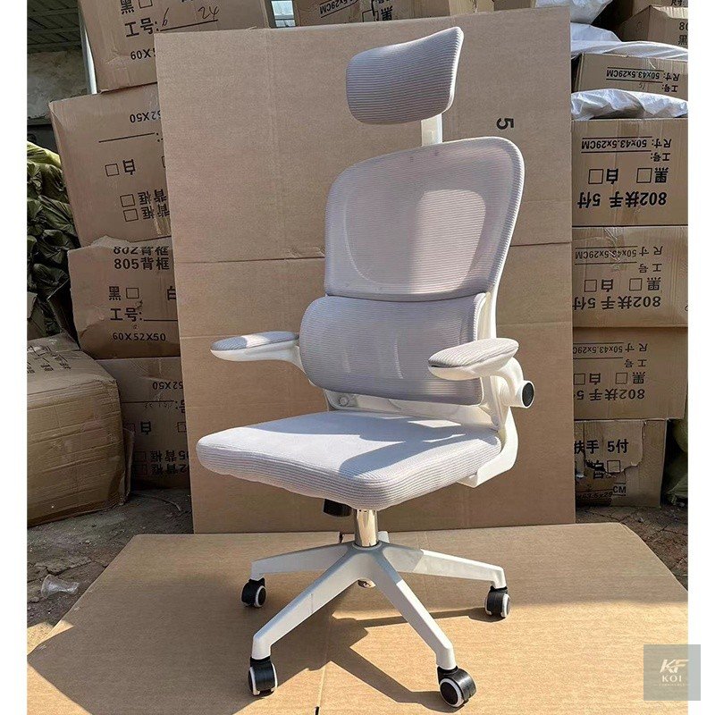 white orthopedic office chair, white orthopedic office chair Kenya, orthopedic office chair, ergonomic orthopedic chair, white ergonomic office chair, high-back orthopedic chair, orthopedic mesh offic
