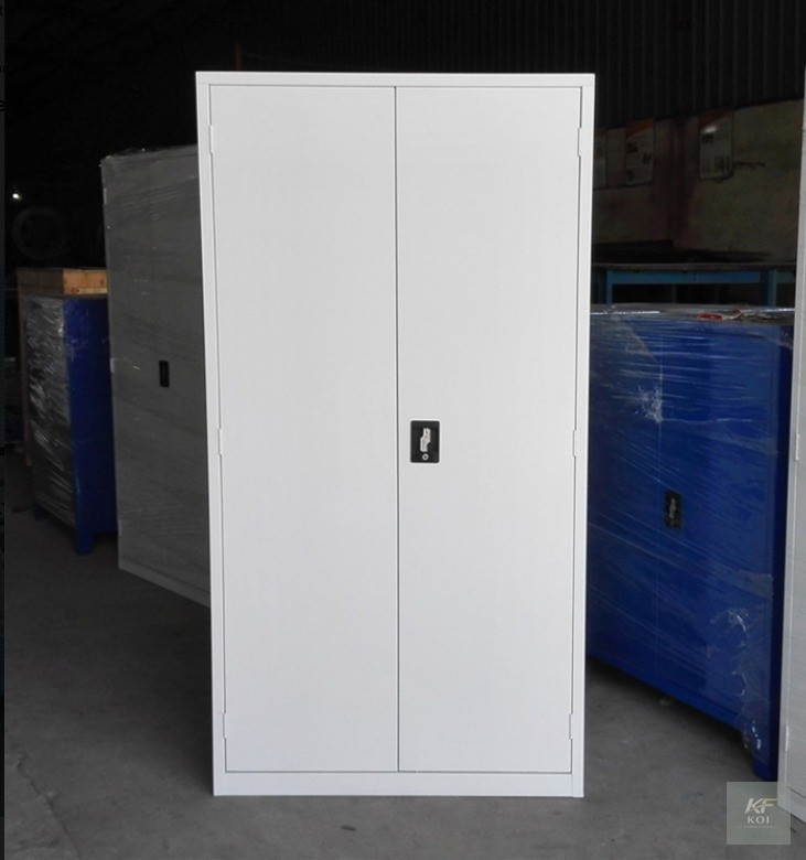 white two-door steel office storage cabinet, 2-door steel office cabinet, white steel storage cabinet, 2-door office storage cabinet, white metal office cabinet, steel office storage cupboard, 2-door