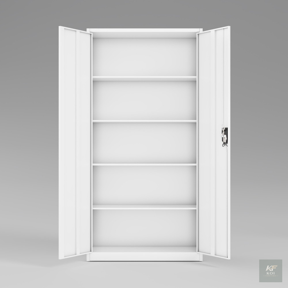white two-door steel office storage cabinet, 2-door steel office cabinet, white steel storage cabinet, 2-door office storage cabinet, white metal office cabinet, steel office storage cupboard, 2-door