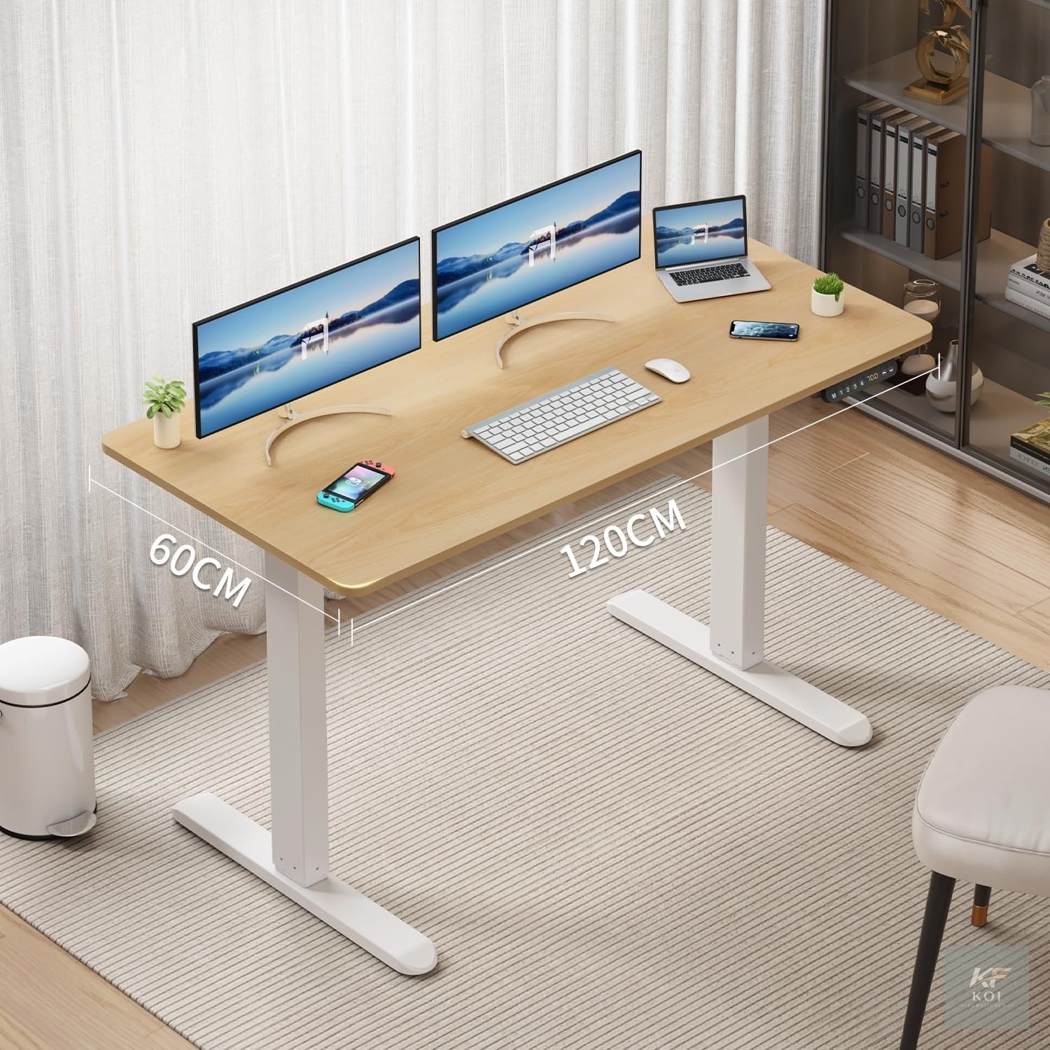 1.2M motorized electric standing office desk, 1.2M electric standing desk, 120cm motorized office desk, electric height-adjustable desk, motorized standing office table, adjustable height office desk,
