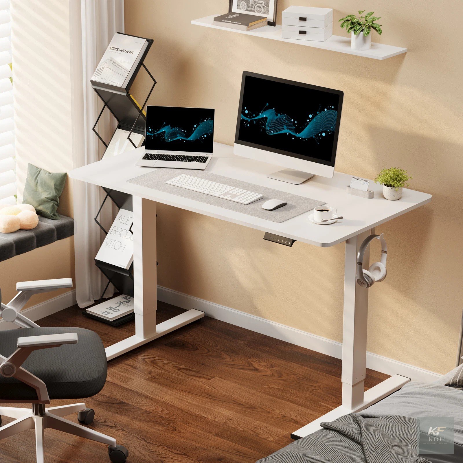 1.2M motorized electric standing office desk, 1.2M electric standing desk, 120cm motorized office desk, electric height-adjustable desk, motorized standing office table, adjustable height office desk,