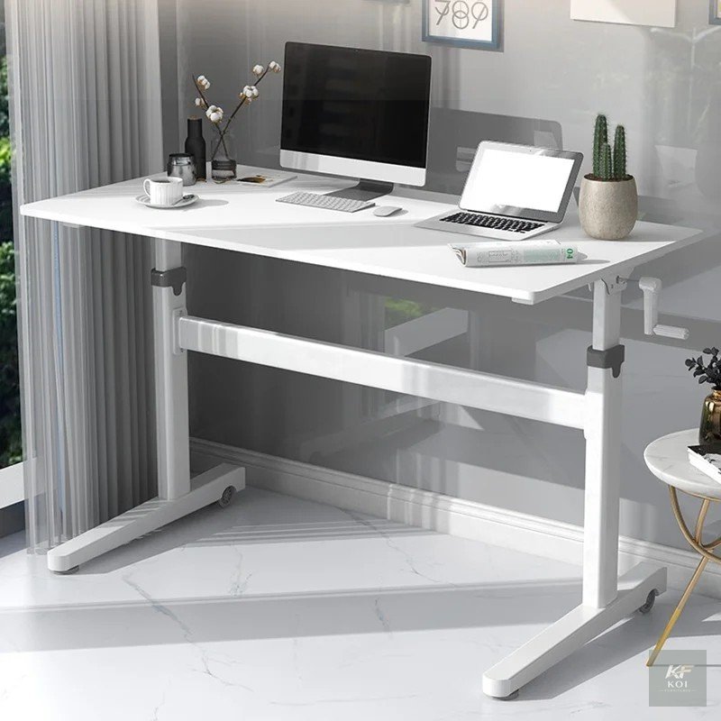 1.2M white manual height-adjustable standing desk, 1.2m manual standing desk, white manual standing desk, 1.2 metre adjustable office desk, manual height-adjustable desk, white adjustable standing des