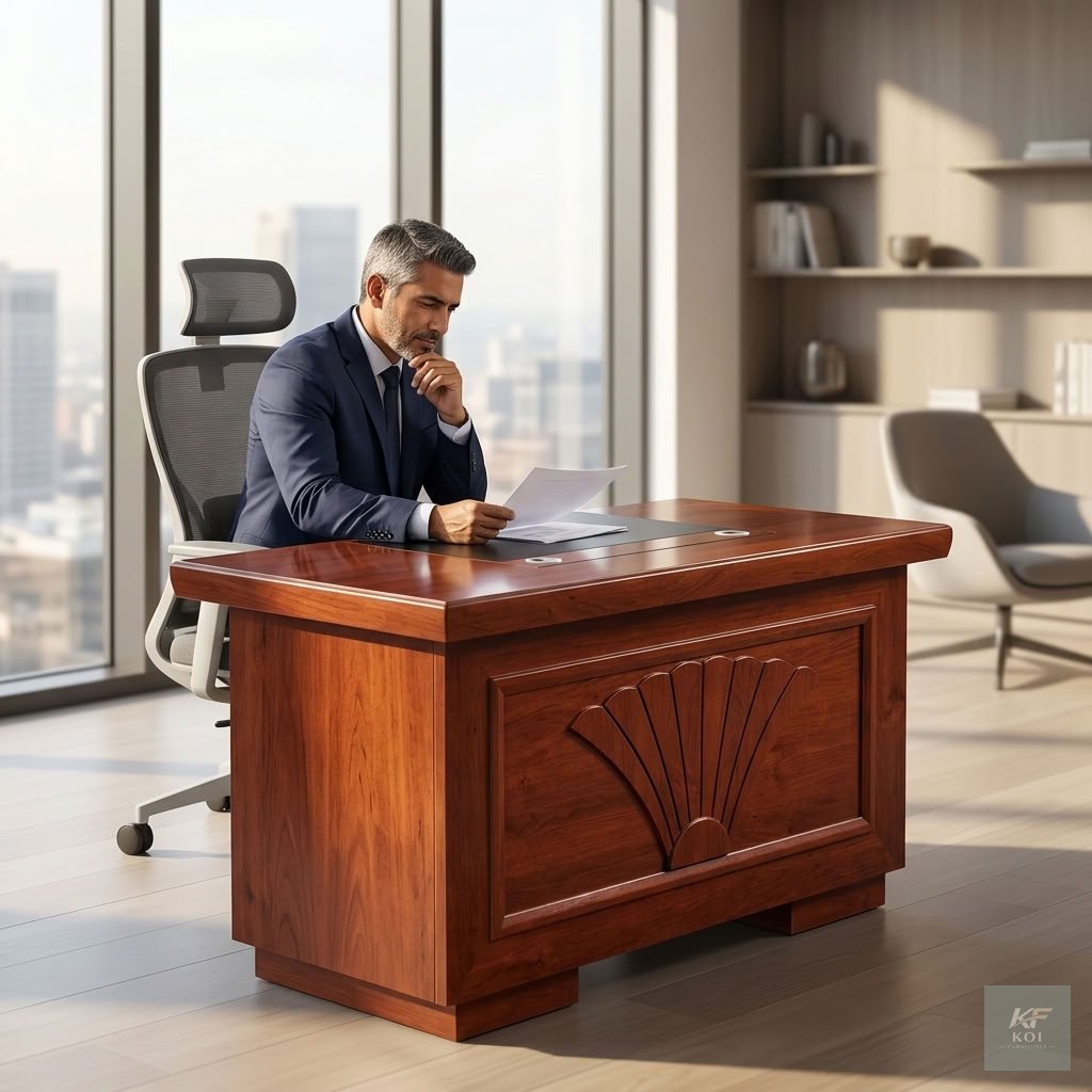 1.2M wooden executive office desk, 1.2 metre executive desk, 1.2m wooden office desk, wooden executive office table, compact executive desk, modern wooden office desk, executive computer desk, premium
