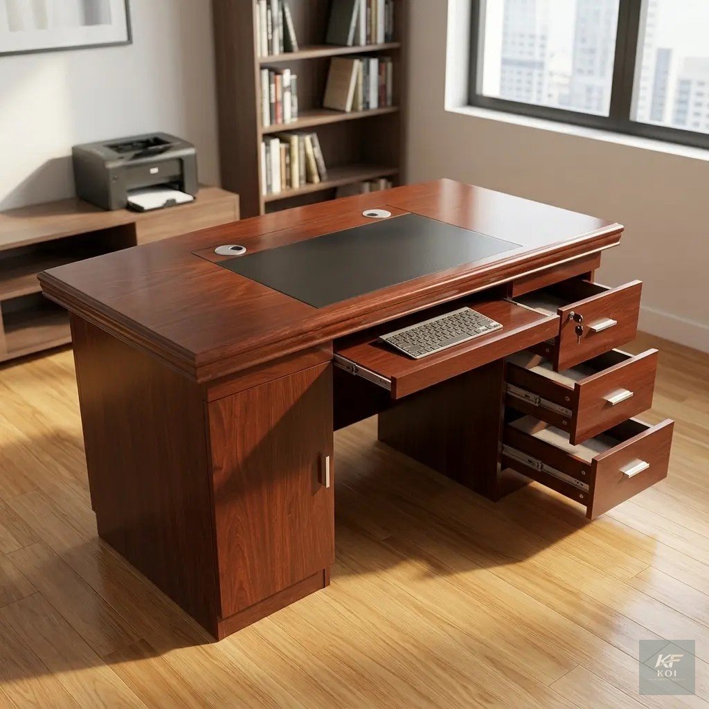 1.4M executive mahogany-finish office desk, 1.4M mahogany office desk, mahogany executive desk Kenya, 1.4-meter executive office desk, modern mahogany office table, executive wooden desk Nairobi, maho
