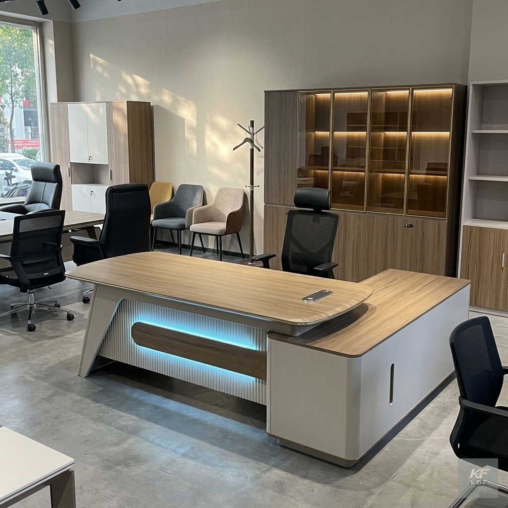 180cm L-shaped executive office desk FUTURISTIC, 1.8M futuristic executive office desk, 1800mm L-shaped executive desk, 180cm executive office desk, futuristic L-shaped office desk, modern L-shaped ex