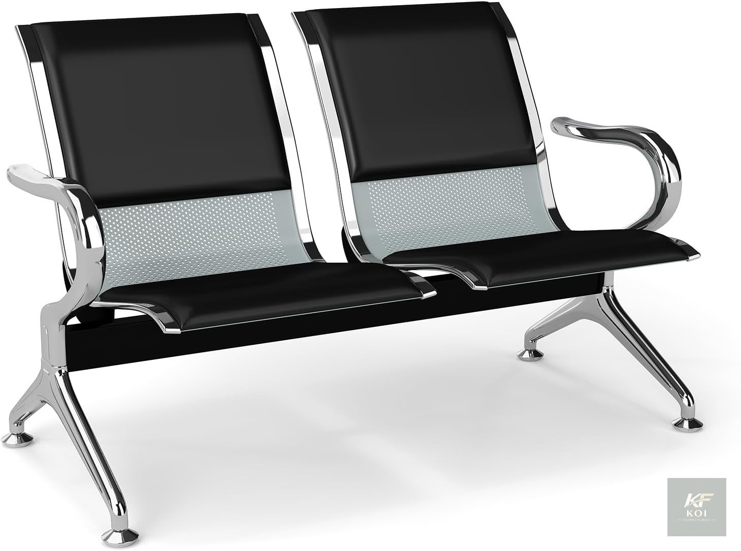 2-Link Padded Normal Gauge Office Waiting Bench, 2-link office waiting bench, padded office waiting bench, 2-seater waiting bench, 2-seat office bench, normal gauge waiting bench, padded waiting room