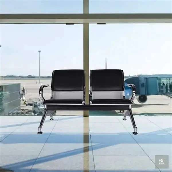 2-seater padded office waiting bench, 2-seater office waiting bench Kenya, padded reception bench Nairobi, two-seater visitor bench, office waiting room seating, padded metallic waiting bench, 2-seat