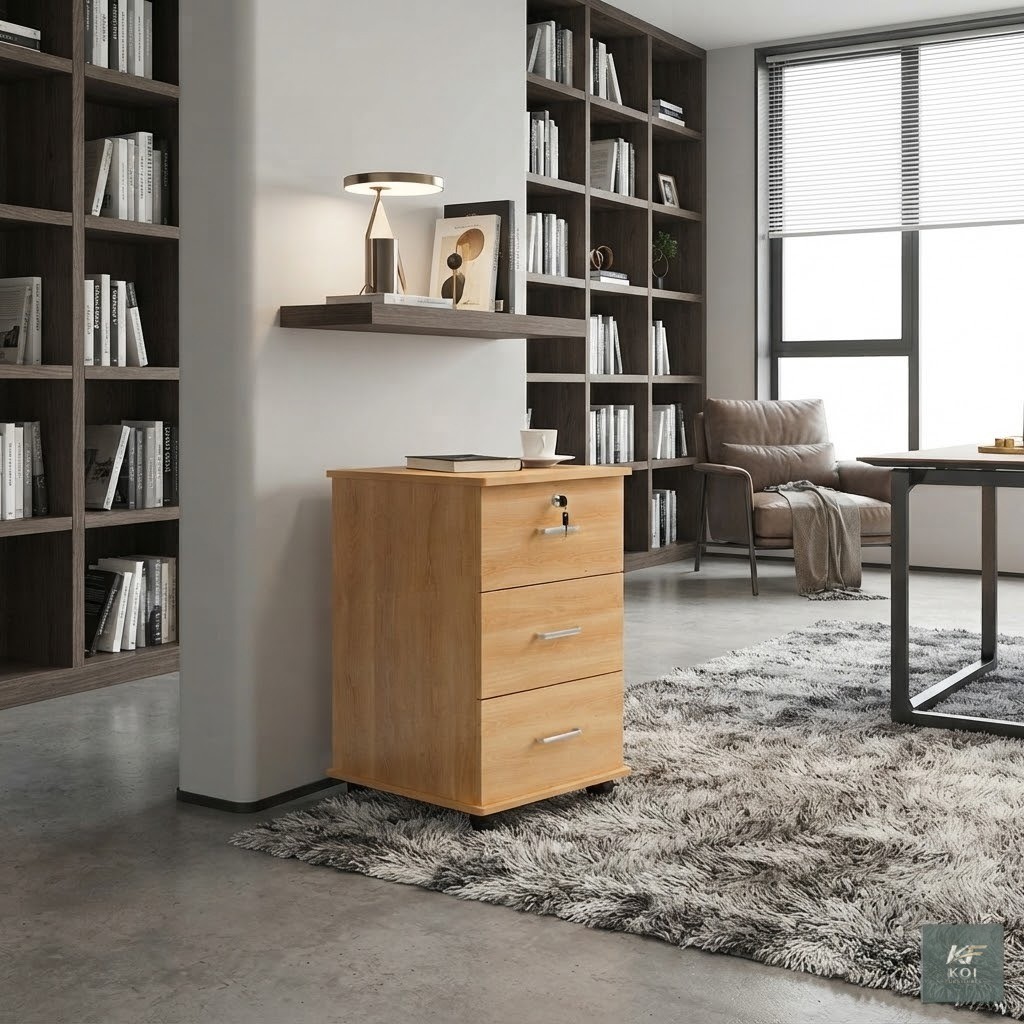 3-Drawer Mobile Pedestal Cabinet, 3-drawer mobile pedestal cabinet, mobile office pedestal, three-drawer office cabinet, rolling office storage cabinet, mobile filing cabinet Kenya, under-desk storage