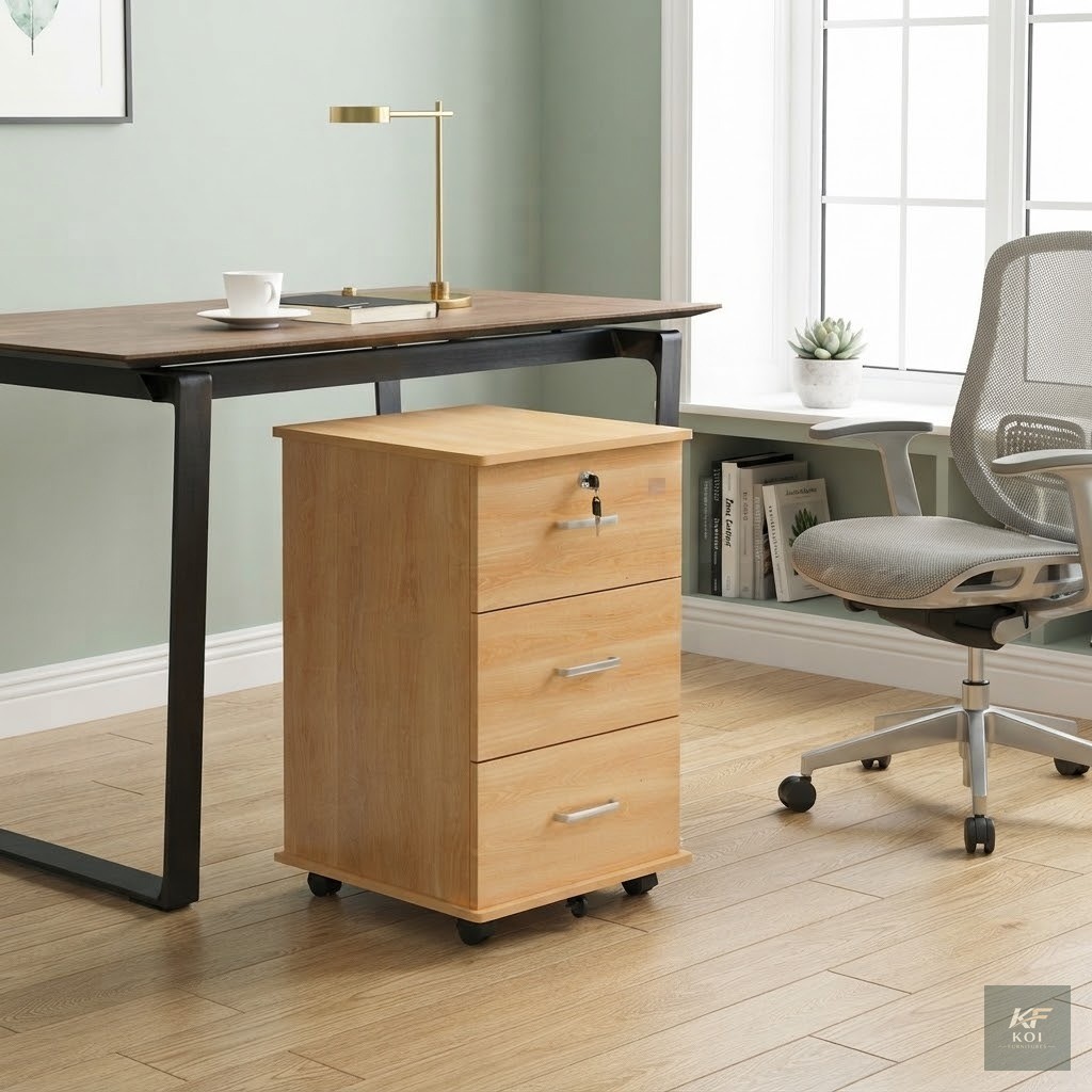 3-Drawer Mobile Pedestal Cabinet, 3-drawer mobile pedestal cabinet, mobile office pedestal, three-drawer office cabinet, rolling office storage cabinet, mobile filing cabinet Kenya, under-desk storage