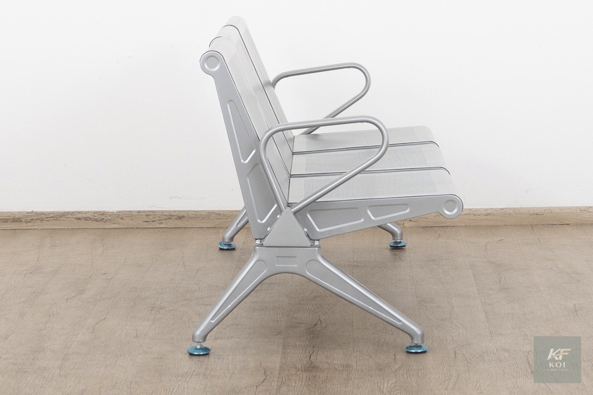 3-seater metallic perforated waiting or reception bench, 3-seater metallic waiting bench Kenya, perforated reception bench Nairobi, three-seater office waiting bench, metal reception seating Kenya, pe
