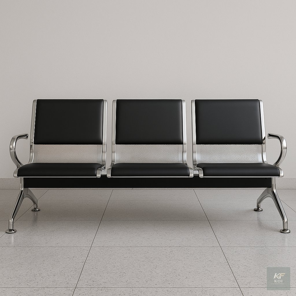 Mary 3-link padded waiting bench Mary 3-link padded waiting bench, Mary waiting bench, 3-link padded waiting bench, 3-seater waiting bench, three-seat padded bench, linked waiting chairs, padded metal