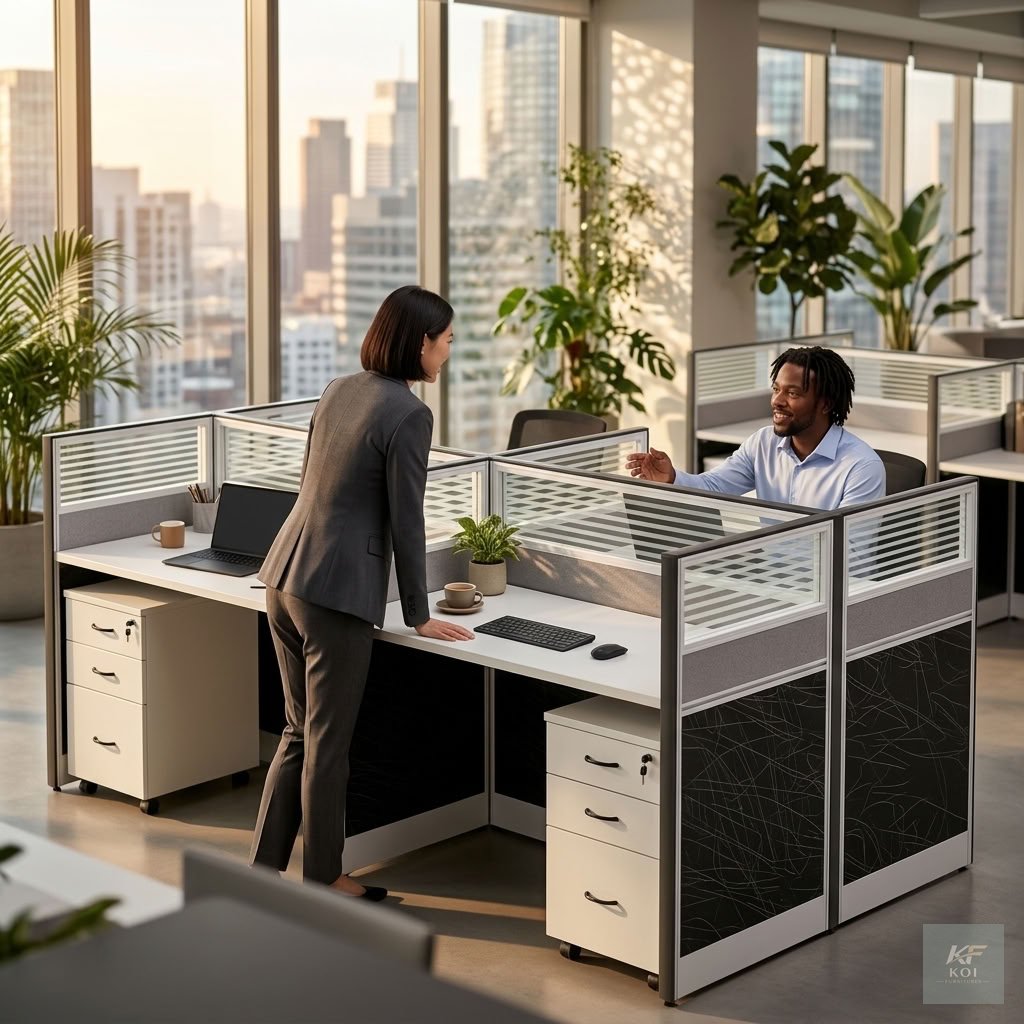4-Way Imported Office Workstation                4-Way Imported Office Workstation, 4-way office workstation, 4-person office workstation, four-seater office desk, imported office workstation, 4-way s