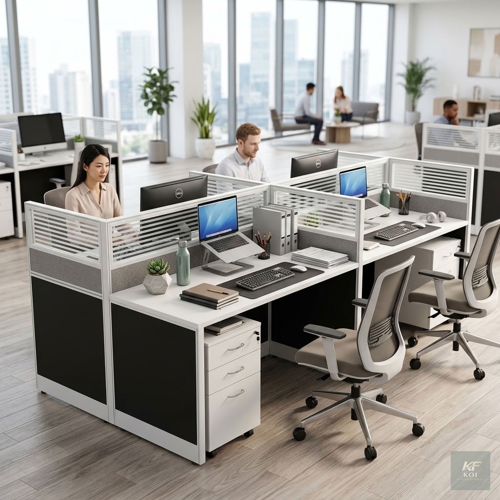 4-Way Imported Office Workstation                4-Way Imported Office Workstation, 4-way office workstation, 4-person office workstation, four-seater office desk, imported office workstation, 4-way s