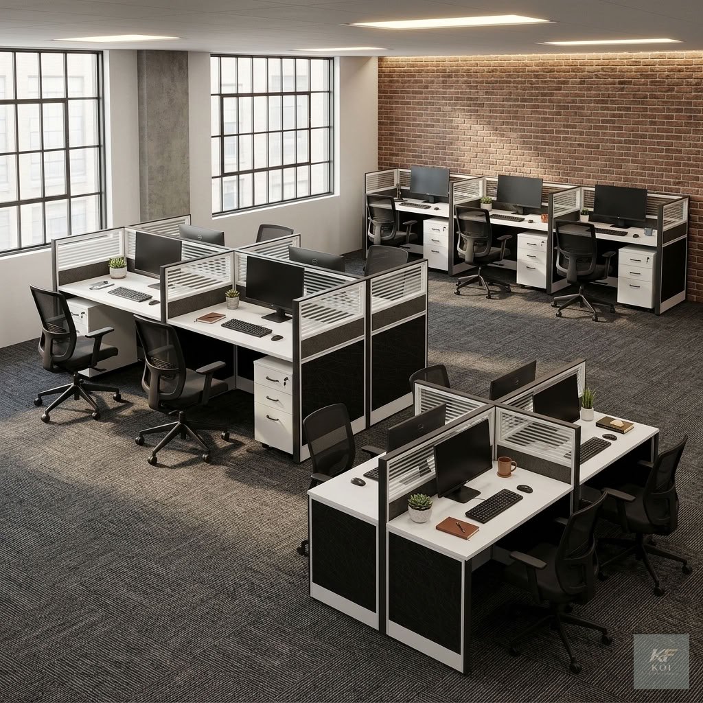 4-Way Imported Office Workstation                4-Way Imported Office Workstation, 4-way office workstation, 4-person office workstation, four-seater office desk, imported office workstation, 4-way s