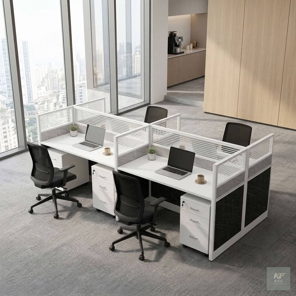 4-Way Imported Office Workstation                4-Way Imported Office Workstation, 4-way office workstation, 4-person office workstation, four-seater office desk, imported office workstation, 4-way s