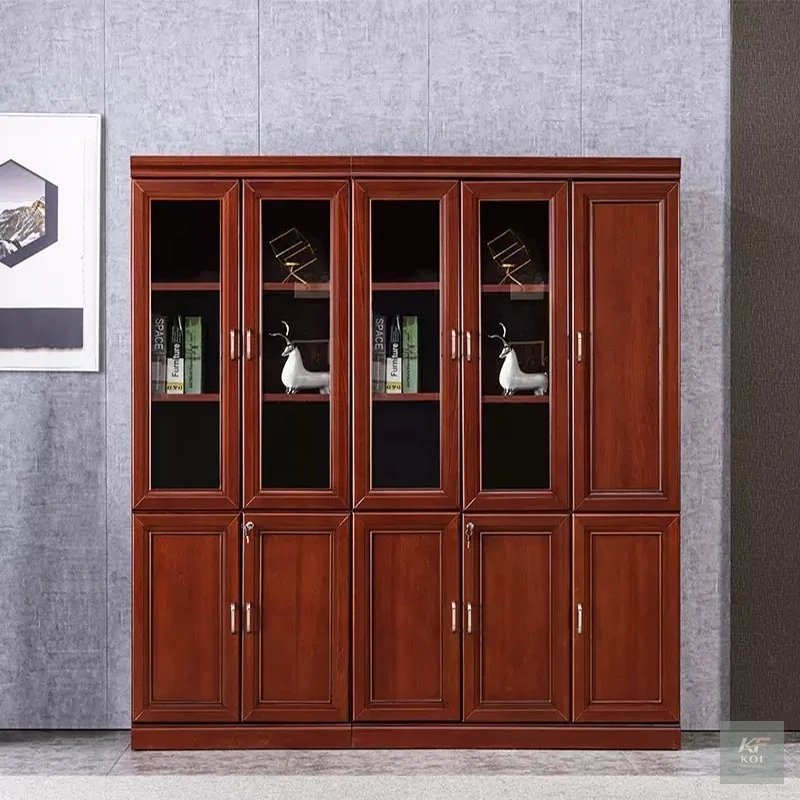 5-Door Executive Mahogany Finish Wooden Office Cabinet, 5-door executive office cabinet, mahogany finish office cabinet, wooden office storage cabinet, executive wooden cupboard, 5-door office cupboar