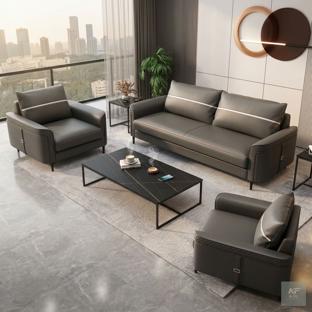 Five Seaters Executive Premium Office Sofa Set 6