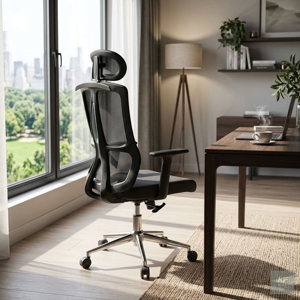 BLUEY black ergonomic high-back office chair, BLUEY ergonomic office chair, black high-back office chair, ergonomic black office chair, high-back ergonomic chair, adjustable office chair, black comput