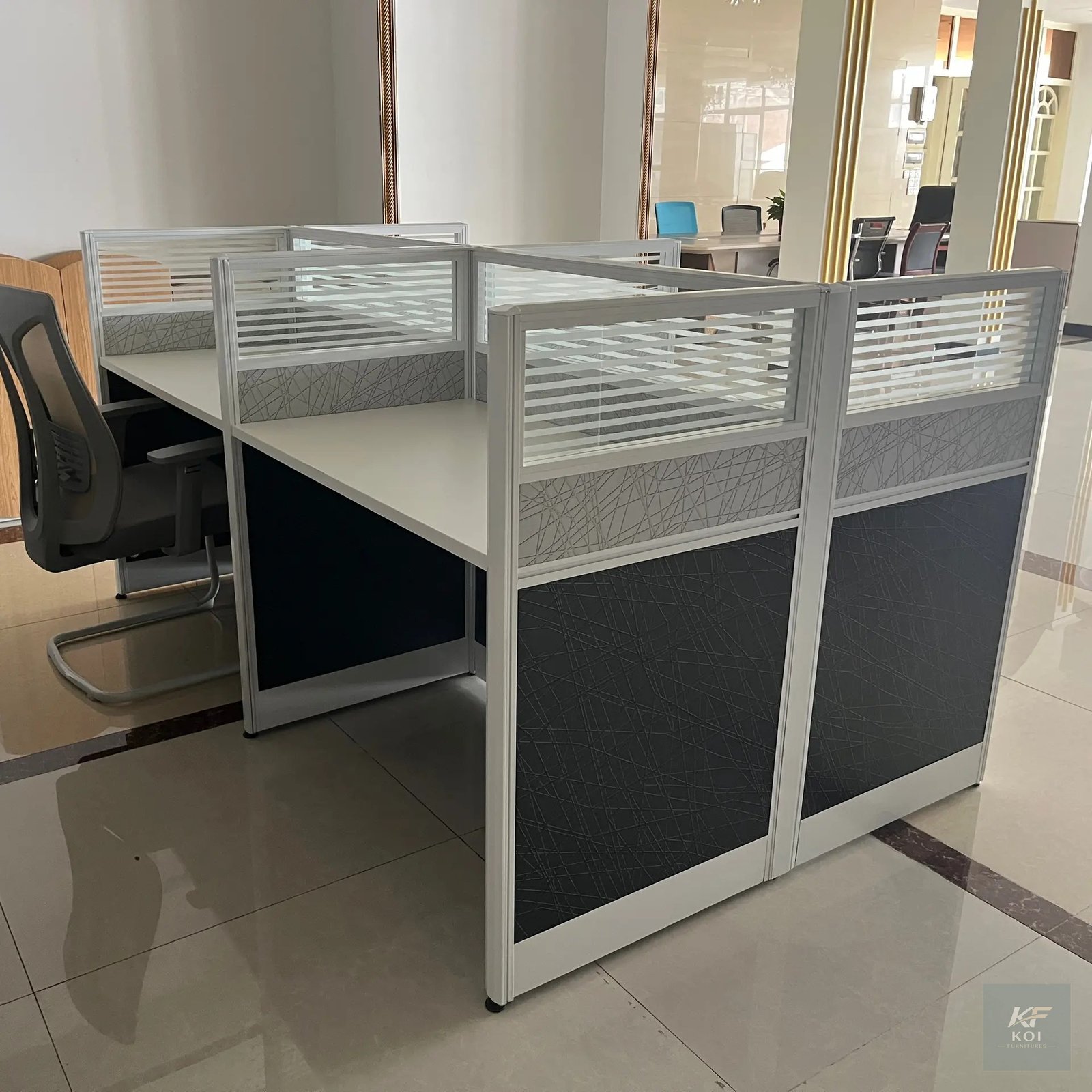 6 Person Office Workstation, 6-person office workstation, 6-seater office workstation, six-person workstation, six-seater workstation desk, 6-way office workstation, 6-way modular workstation, 6-perso