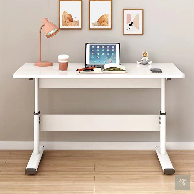 White Manual Adjustable Home Office Desk 10