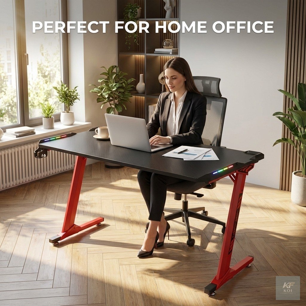 Modern Ergonomic Studio Gaming Desk 8