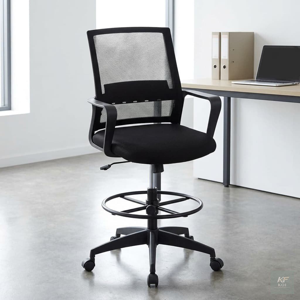 Adjustable Mesh Cashier Chair, adjustable cashier chair Kenya, mesh cashier chair Nairobi, height-adjustable cashier chair, ergonomic cashier chair, adjustable office counter chair, high chair for cas