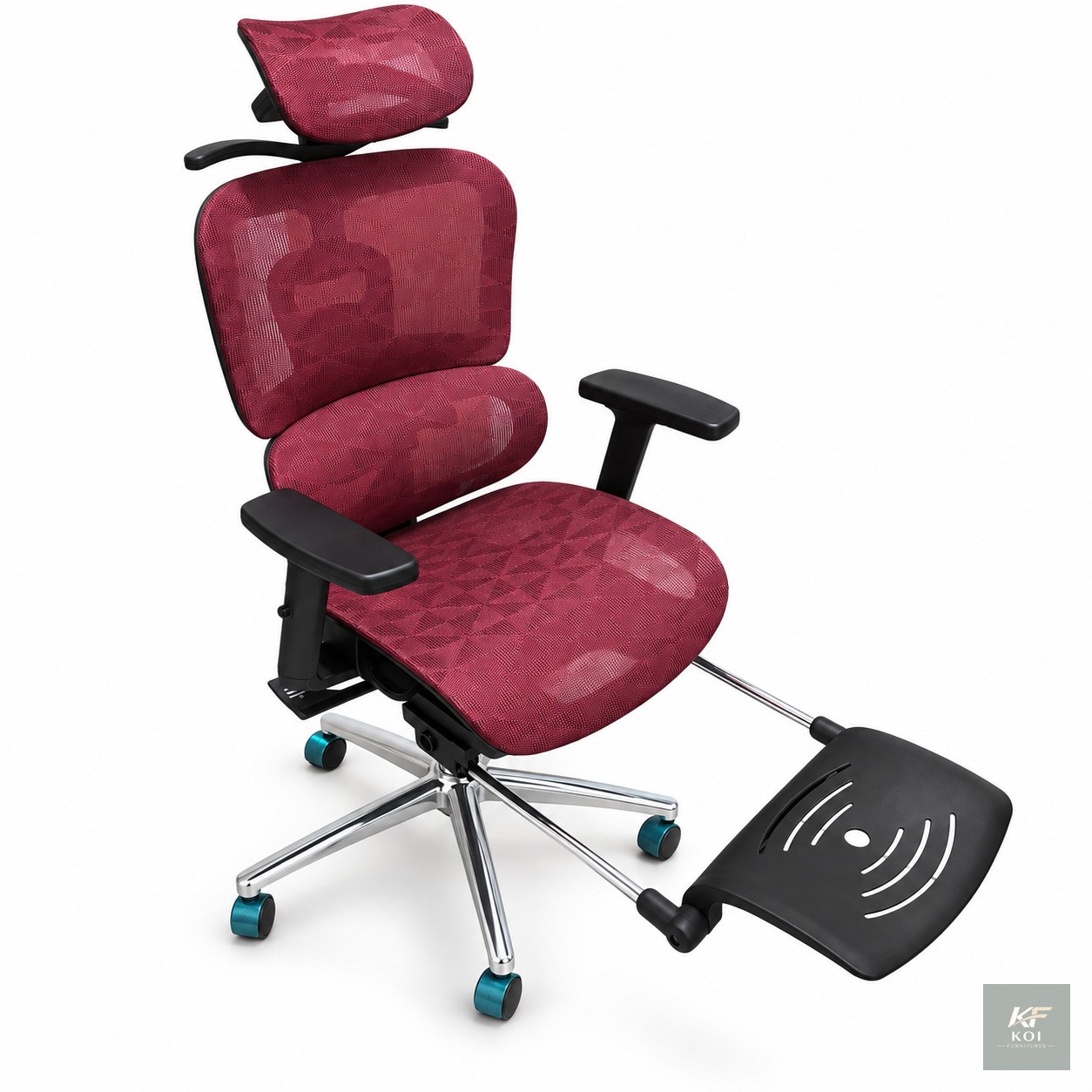 AeroFlex Red Executive Mesh Office Chair, AeroFlex executive office chair, red mesh office chair, ergonomic red office chair, executive mesh chair Kenya, modern red office chair, high-back mesh office