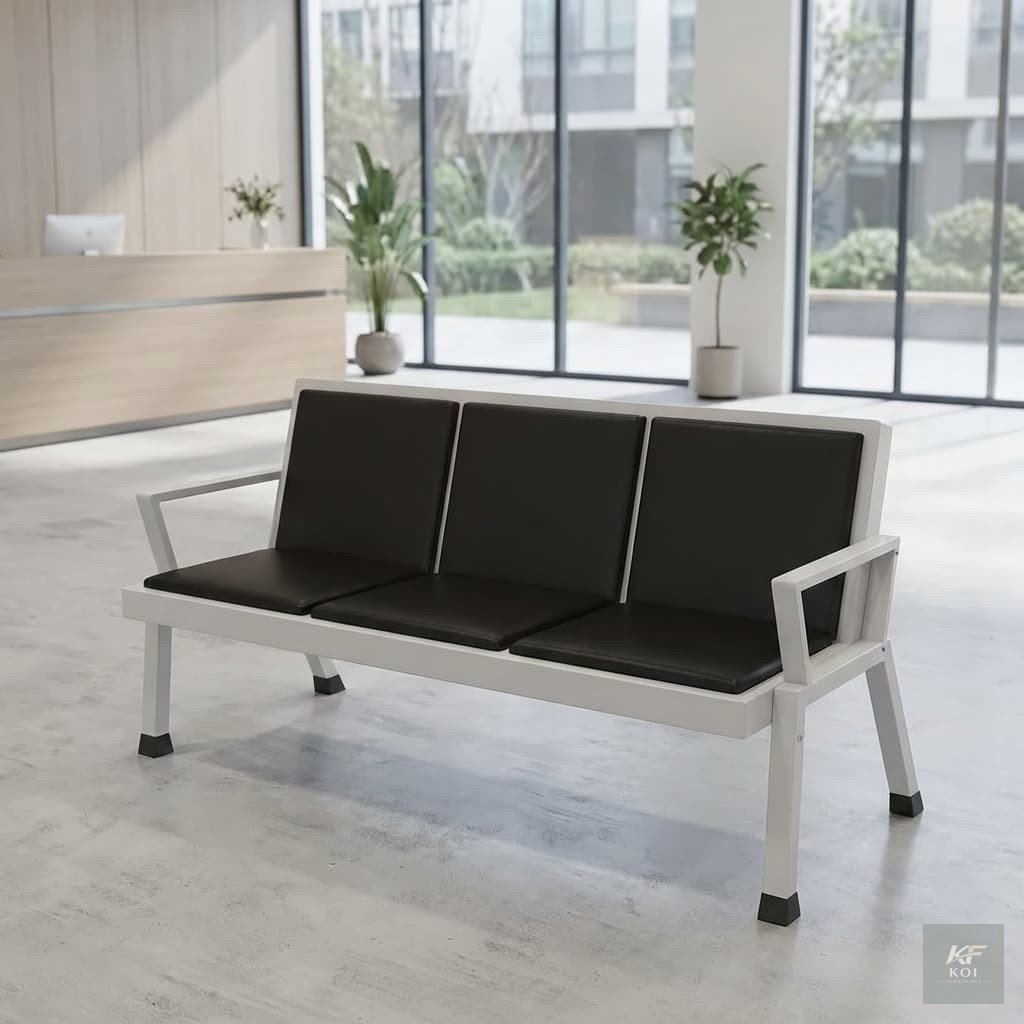BRC 3-seater heavy-duty office reception bench, BRC 3-seater waiting bench, heavy-duty reception bench Kenya, 3-seater office waiting bench, metallic office reception bench, BRC waiting room seats Nai