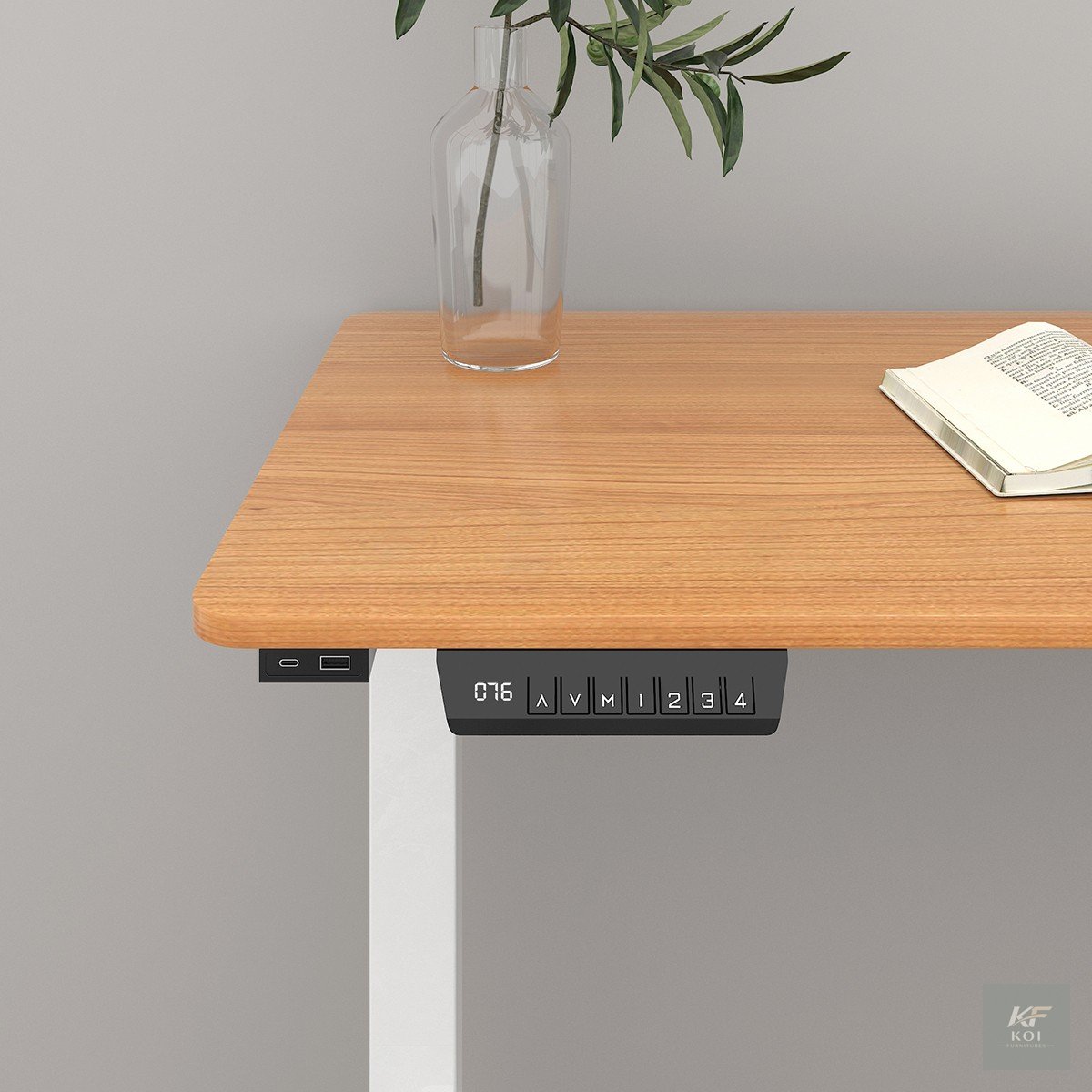 Brown Electric Height Adjustable Standing Desk, brown electric standing desk, brown height adjustable desk, electric height adjustable office desk, brown sit stand desk, electric standing office desk,