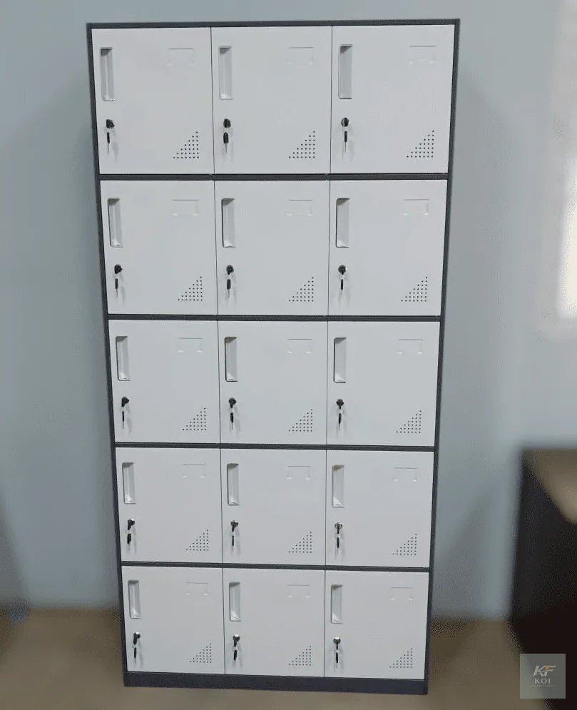 Buy the 15-Door Steel Locker Cabinet in Kenya. Durable metal locker with 15 individual compartments for secure, organized storage of personal belongings and essentials. Ideal for offices, schools, gym