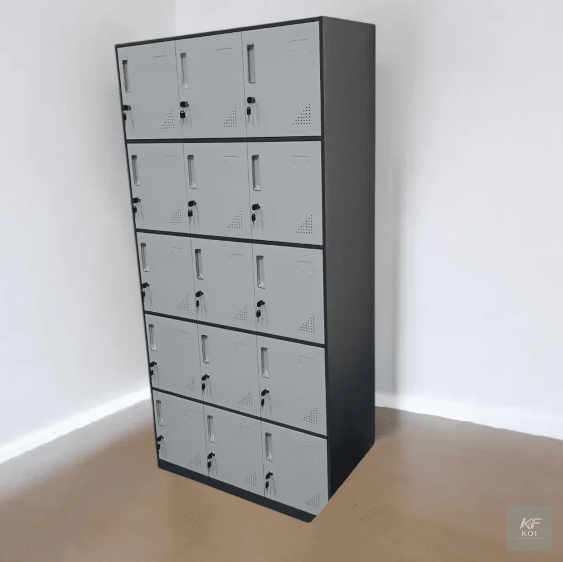 Buy the 15-Door Steel Locker Cabinet in Kenya. Durable metal locker with 15 individual compartments for secure, organized storage of personal belongings and essentials. Ideal for offices, schools, gym