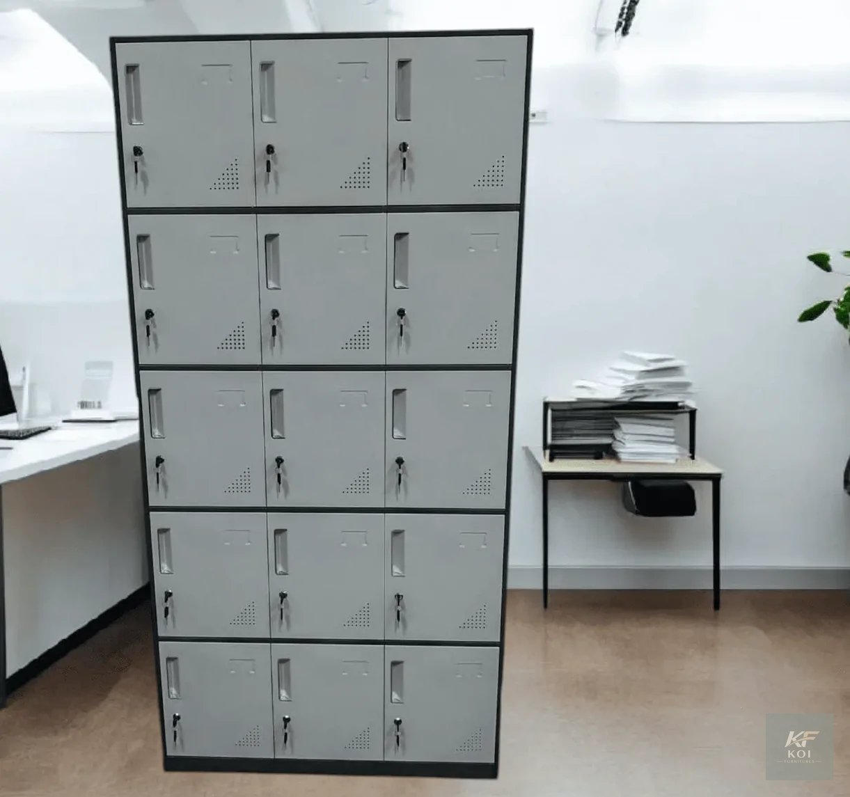 Buy the 15-Door Steel Locker Cabinet in Kenya. Durable metal locker with 15 individual compartments for secure, organized storage of personal belongings and essentials. Ideal for offices, schools, gym