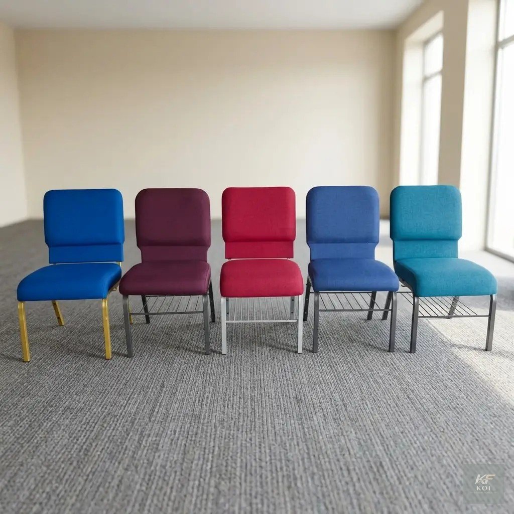 Commercial Padded Church Chair, padded church chair Kenya, commercial church seating Nairobi, cushioned church chair, upholstered church chair Kenya, stackable church chairs, durable church seating fu