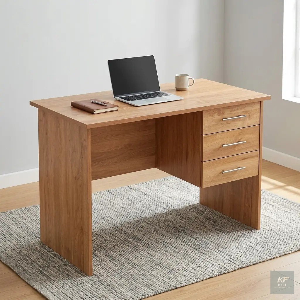 Compact Wooden Home Study Desk, compact wooden study desk Kenya, small wooden home office desk, modern wooden study table Nairobi, space-saving study desk, compact home office desk, wooden computer de