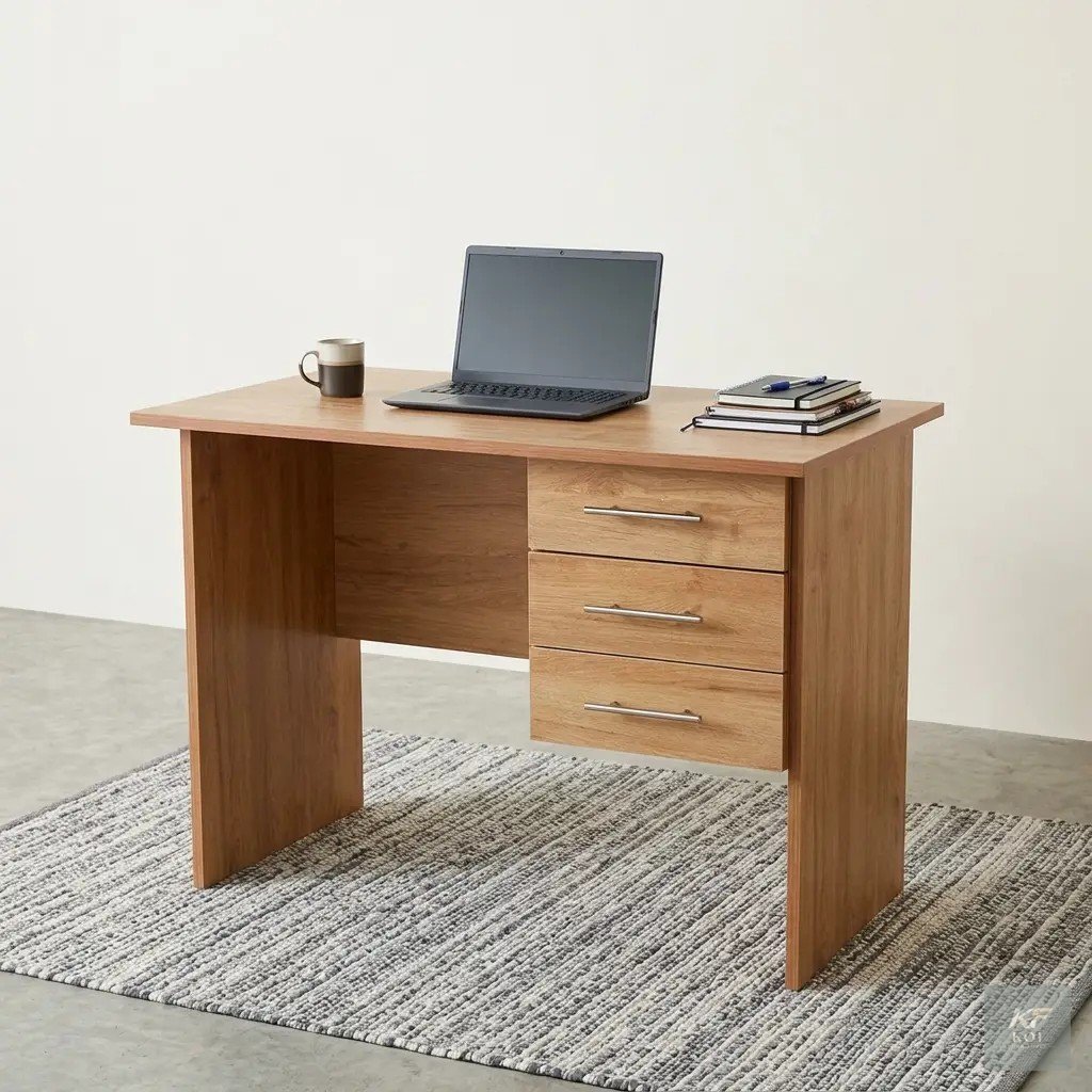 Compact Wooden Home Study Desk, compact wooden study desk Kenya, small wooden home office desk, modern wooden study table Nairobi, space-saving study desk, compact home office desk, wooden computer de